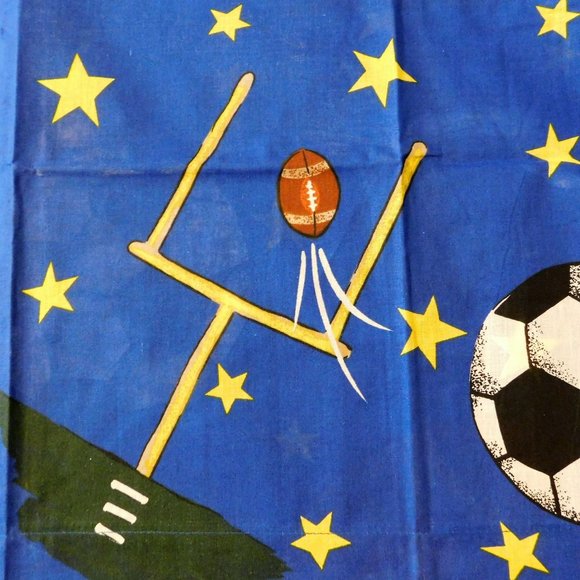 Whisper Soft Mills Sports Theme Twin Bed Skirt Dust Ruffle and Standard Sham NEW - Picture 2 of 7